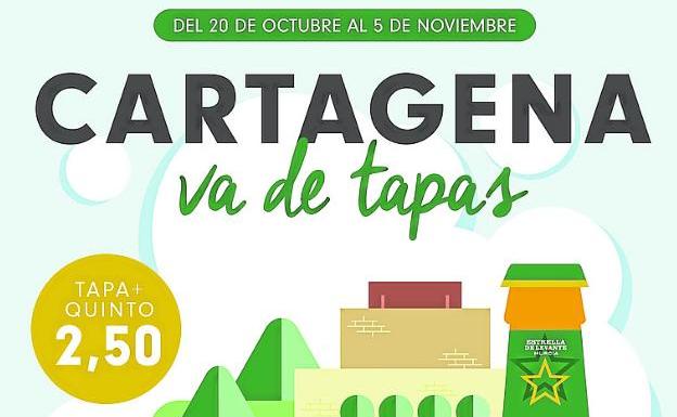 Cartel anunciador de la Ruta de la Tapa en Cartagena. 