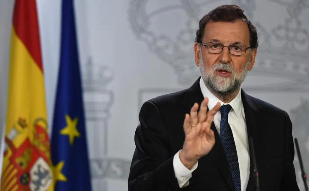 Rajoy durante la rueda de prensa.