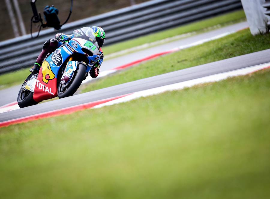 El italiano Franco Morbidelli (ITA/Estrella Galicia 0'0 Kalex) firmó el segundo mejor tiempo de la jornada en Moto2, superado únicamente por el portugués Miguel Oliveira (KTM). 