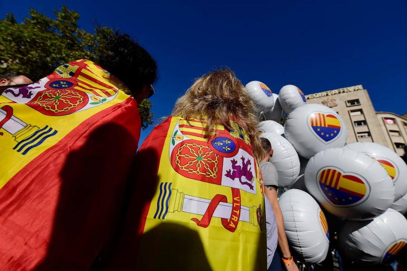 La marcha convocada por Societat Civil Catalana bajo el lema 'Tots som Catalunya. Per la convivència, seny!