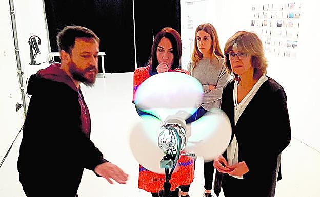 José Sánchez, Grecia Martínez, Lidia Orán y Marta López-Briones, ayer en el Centro Párraga de Murcia.
