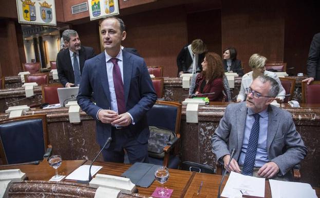 Javier Celdrán, este martes, en la Asamblea Regional.