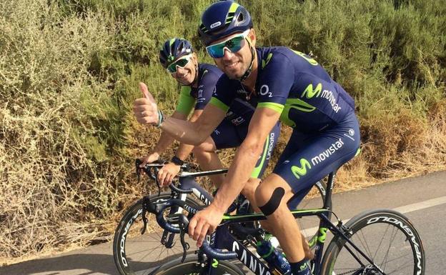 Alejandro Valverde, durante un entrenamiento.