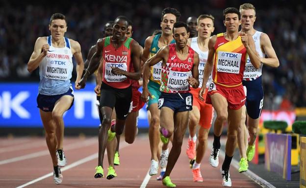 Adel Mechaal, en el Mundial de Atletismo de Londres.