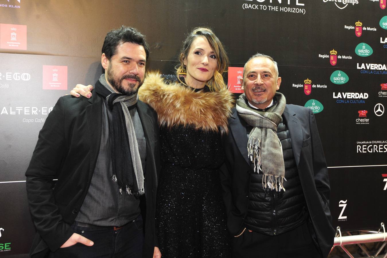 Los actores murcianos Pepa Aniorte, Enrique Martínez y Antón Valén, protagonistas de 'Regreso al Horizonte' acompañaron al director