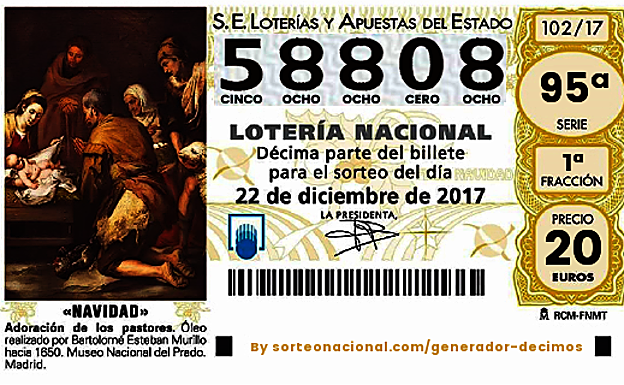 El 58808, primer quinto de la Lotería de Navidad