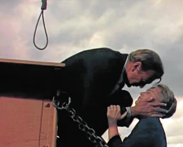 Gary Cooper y Maria Schell, en una escena de 'El árbol del ahorcado'.