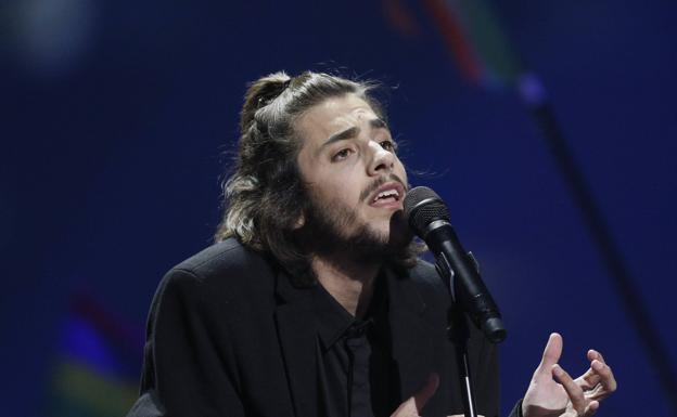 El luso en un momento de su actuación en Eurovisión