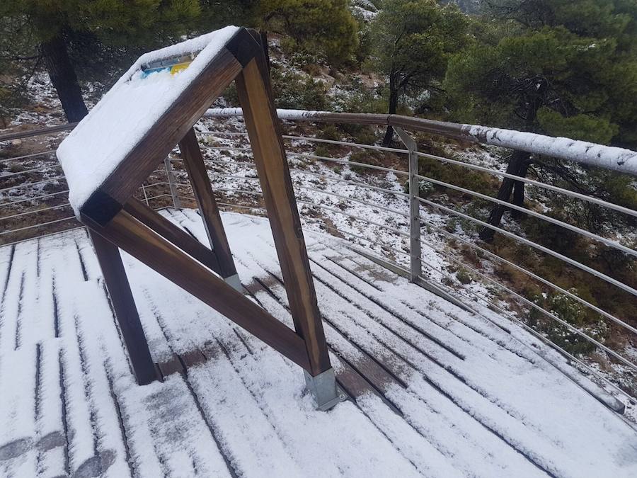 Sierra Espuña también recibió parte de la nevada.