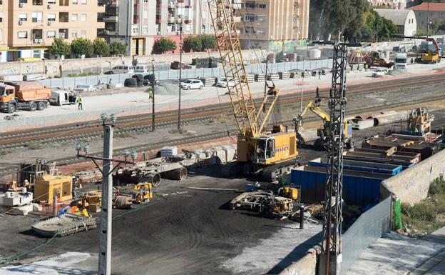 Obras de soterramiento en Murcia.