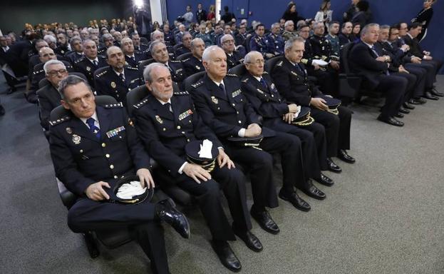 Celebración del 194 aniversario de la fundación de la Policía Nacional, este viernes en el Museo Arqueológico de Murcia. 