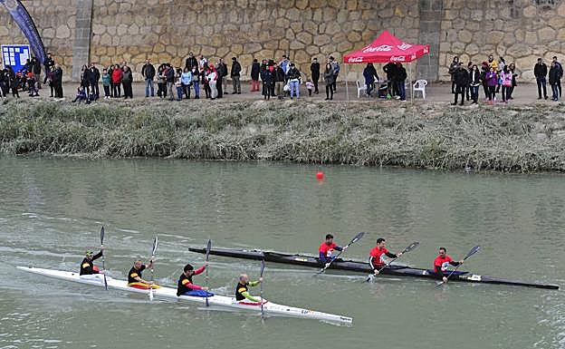 Los regatistas, en el río Segura