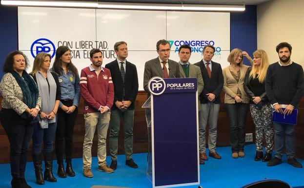 El alcalde de Murcia y presidente del Comité de Organización durante el anuncio de los nombramientos.