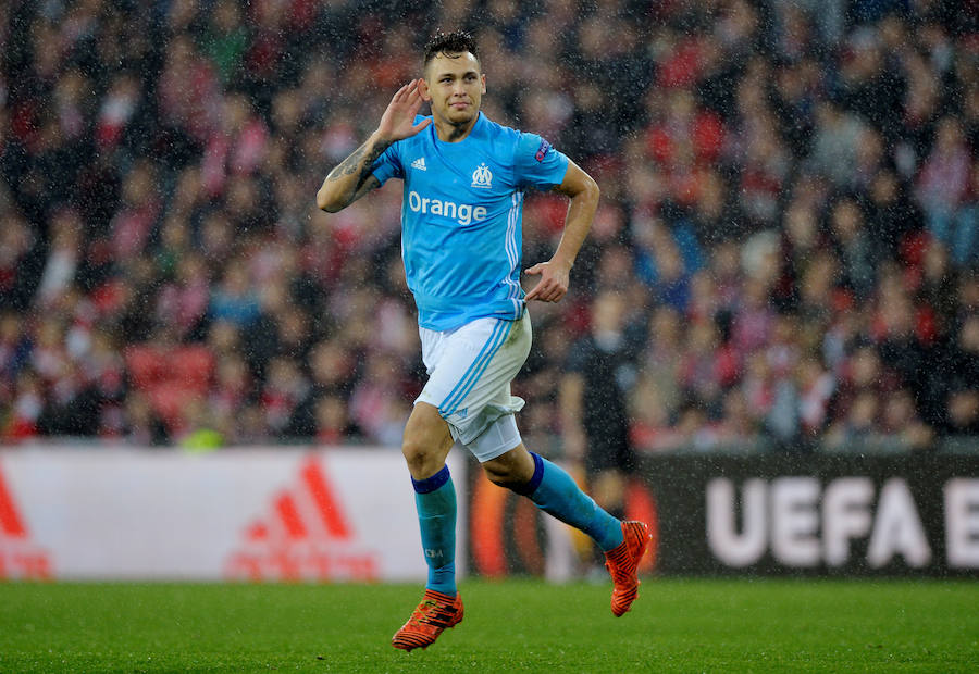 El cuadro bilbaíno sucumbió ante el Olympique de Marsella por 1-2 en San Mamés. Payet abrió el marcador de penalti y Ocampos remachó para los franceses. Williams recortó distancias y Aduriz fue expulsado por doble tarjeta amarilla.