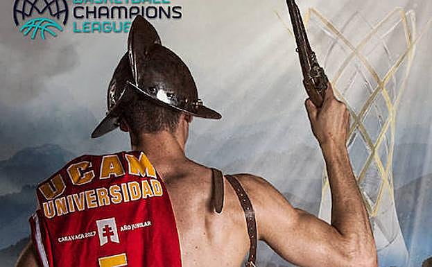 Cartel promocional del partido de vuelta de los cuartos de final de la Liga de Campeones de la FIBA. 