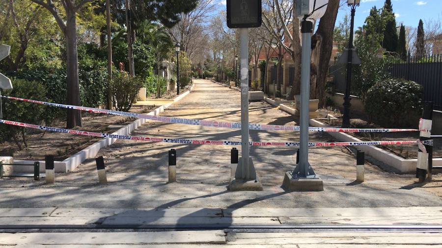 Alamedas cerradas en Lorca ante el riesgo de caída de ramas