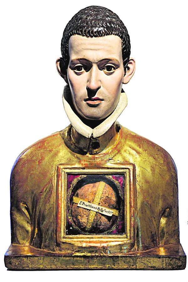Bellísimo busto relicario de San Prisciliano (Museo de la Catedral).