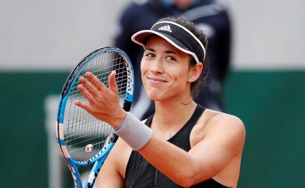 Garbiñe Muguruza celebra su victoria ante Svetlana Kuznetsova. 