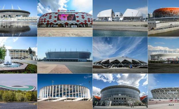 Los 12 estadios del Mundial de Rusia 2018.