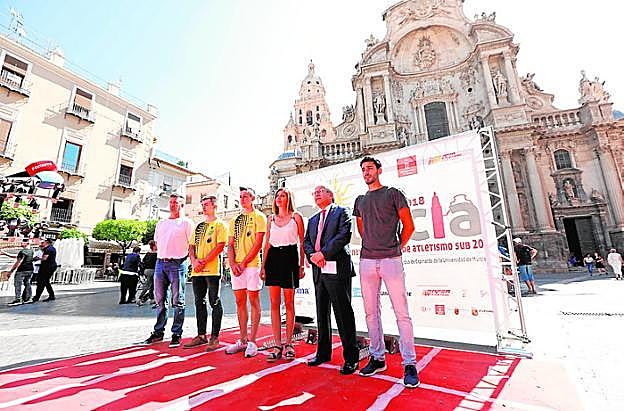 Presentación del Nacional sub 20 de atletismo, ayer.