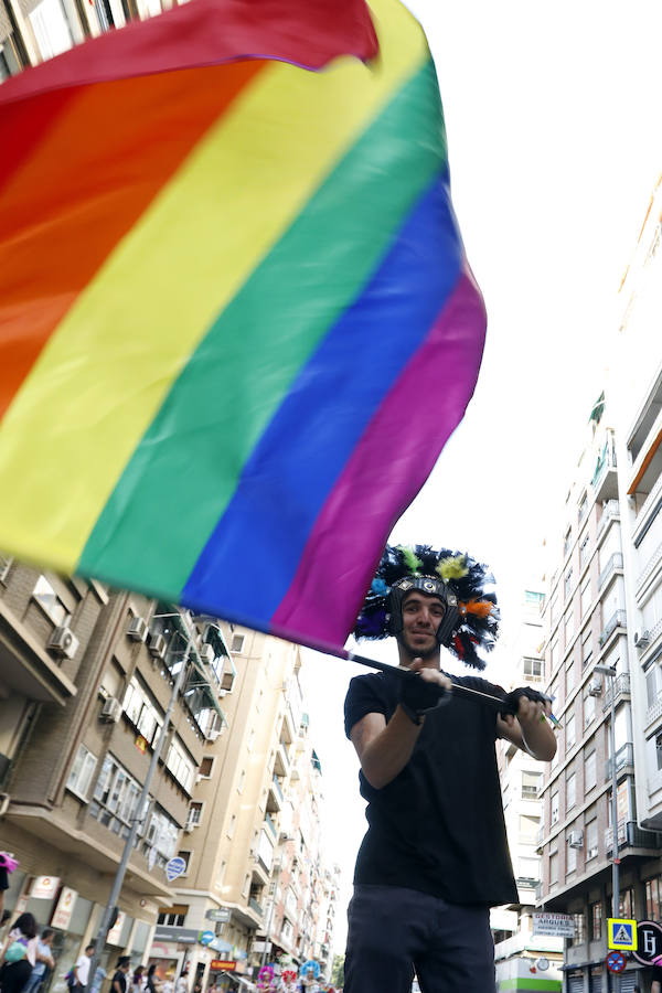 Las asociaciones que trabajan en la Región contra la discriminación sexual reivindican en una manifestación-desfile por la ciudad la educación afectiva para combatir la violencia social y los delitos de odio contra gays, lesbianas y transexuales