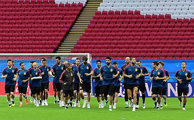 Entrenamiento de España en el Kazán Arena