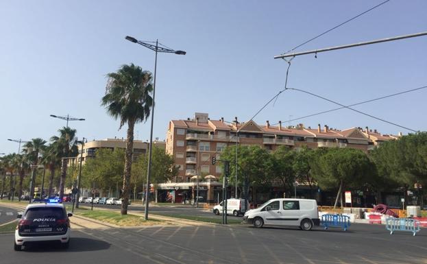 Estado en el que quedó la catenaria tras el accidente. 