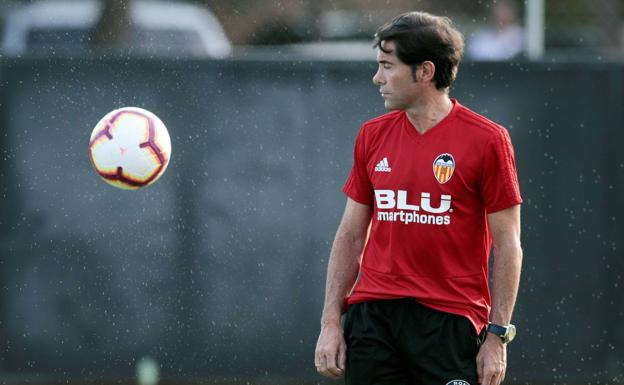 Marcelino, en un entrenamiento. 