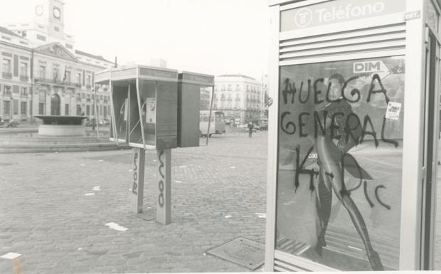 La Puerta del Sol de Madrid durante la huelga general del 14-D. 