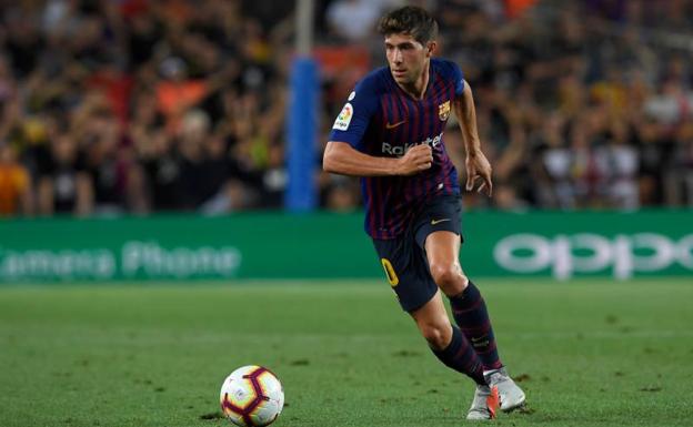 Sergi Roberto durante el partido contra el Alavés