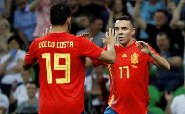 Diego Costa e Iago Aspas, con la selección. 