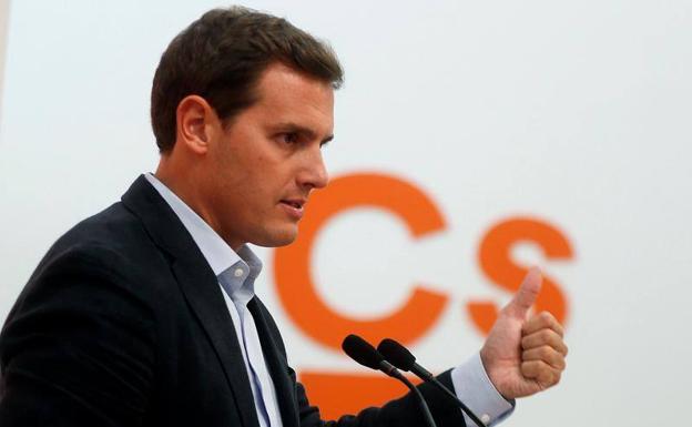 Albert Rivera durante la rueda de prensa posterior a la reunión del Comité Permanente, en Madrid