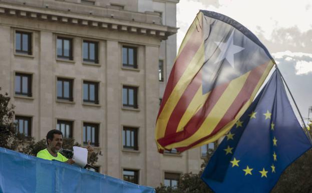 Manifestación convocada en Barcelona por la ANC con motivo de la Diada del 11 de septiembre, después de que esta semana el Govern haya convocado el referéndum para el 1 de octubre. 