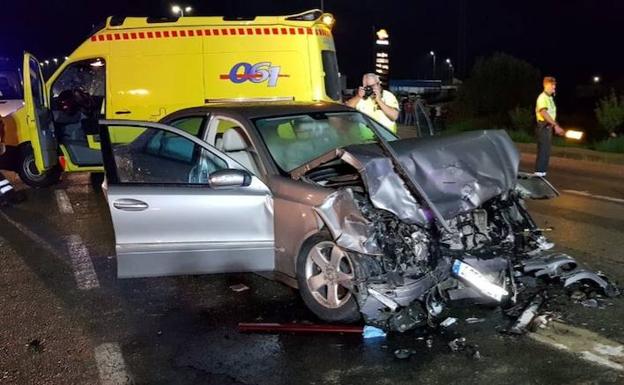 Estado en el que quedó uno de los vehículos accidentados. 