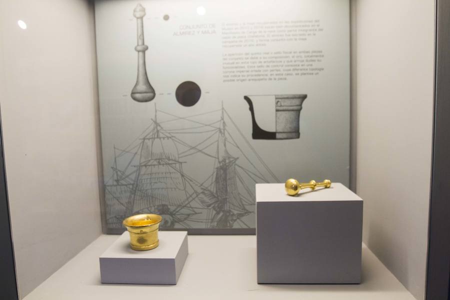 Tras laexposición de las monedas, el museo acoge por primera vez una treintena de piezas del pecio, recuperadas y restauradas, que se podrán visitar hasta el 13 de enero