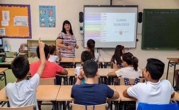 Inicio del curso en un colegio murciano. 