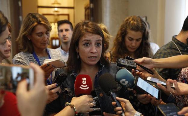 Adriana Lastra, portavoz parlamentaria del PSOE.