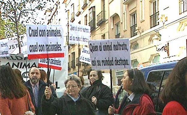 Manifestación contra el maltrato animal. 