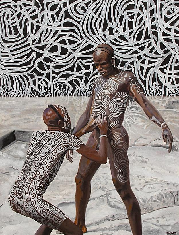 Una de las obras que forman parte de la exposición 'Tizones', de la artista murciana Carmen Cantabella.