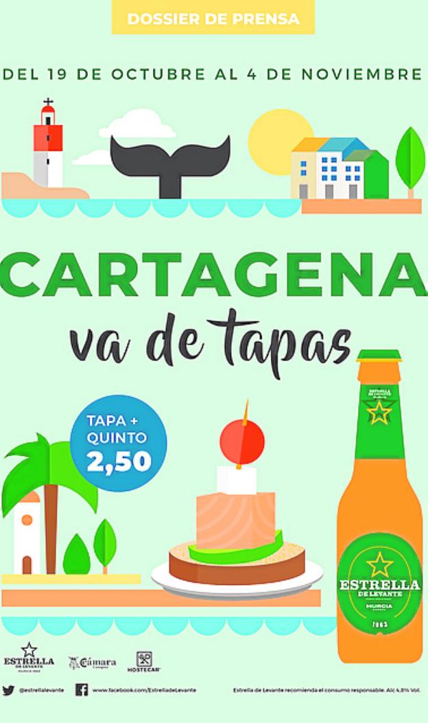 Cartel anunciador de 'Cartagena va de Tapas'. Estrella de Levante
