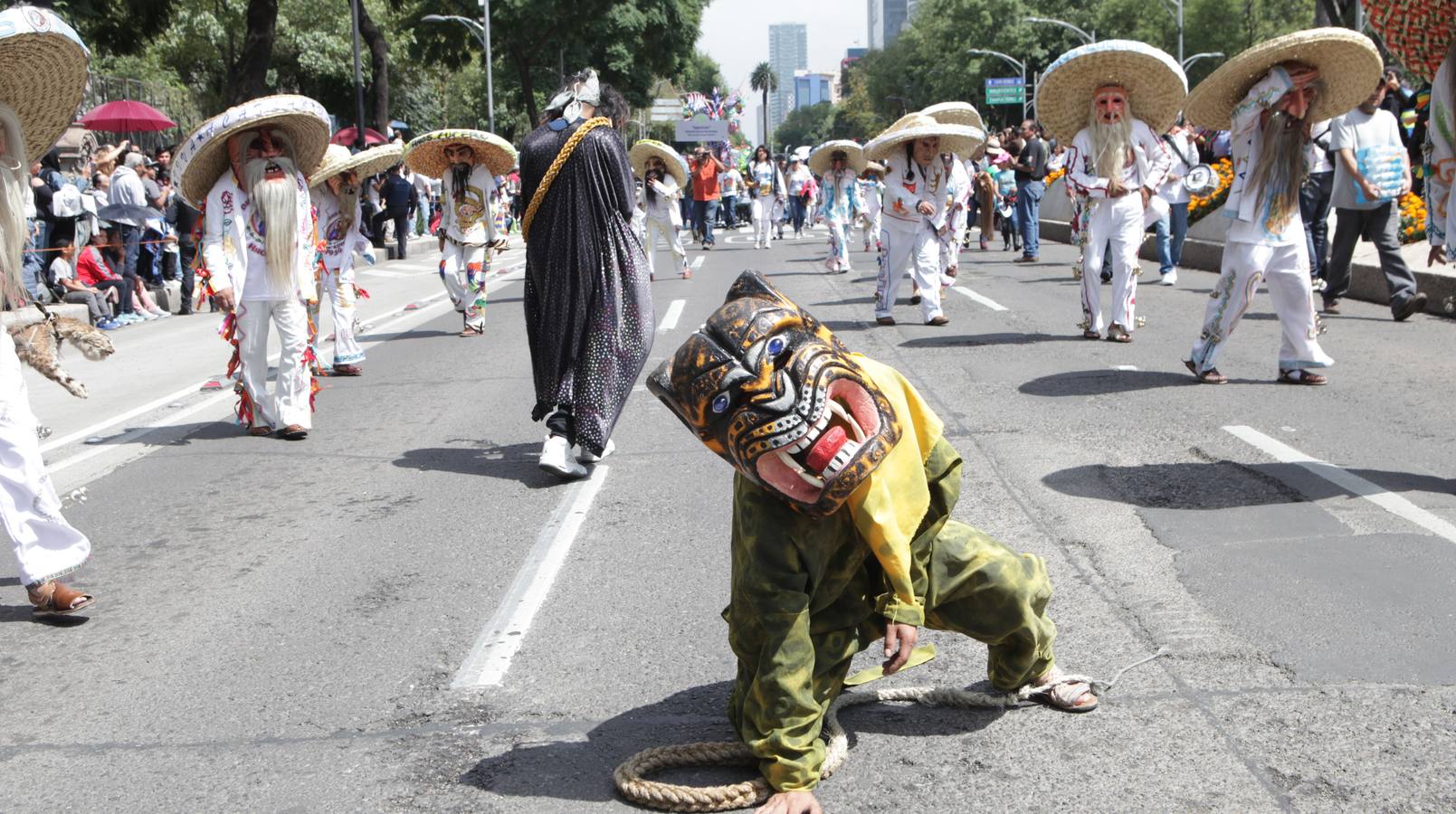 Un centenar de figuras de animales fantásticos, conocidos como alebrijes, desfiló ante la algarabía de decenas de miles de personas que colmaron el recorrido por las calles del centro de la Ciudad de México.