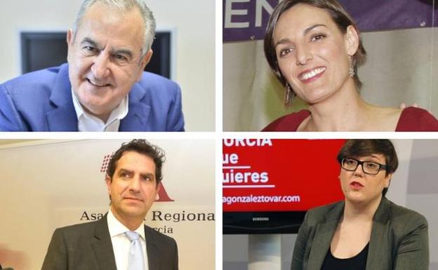 Rafael González Tovar (PSOE), Lola Sánchez (Podemos), Juan Luis Pedreño (PP) y Presen López (PSOE).