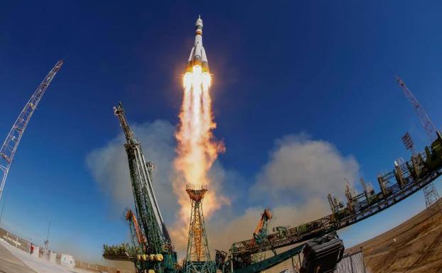 Lanzamiento de la nave Soyuz el pasado 11 de octubre.