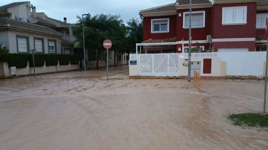Calles inundadas en Los Alcázares.