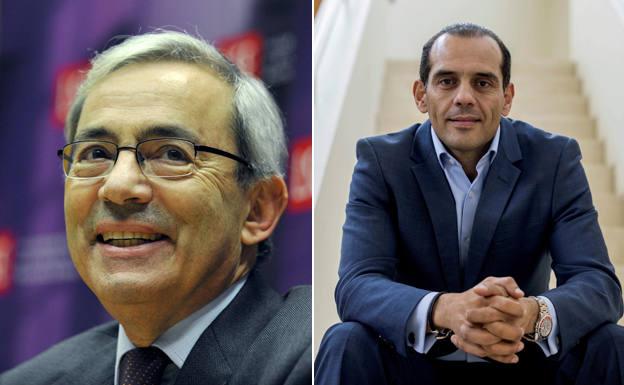 El Premio Nobel de Economía en 2010, Cristóbal Pissarides, y el director de campaña de Obama, Juan Verde.