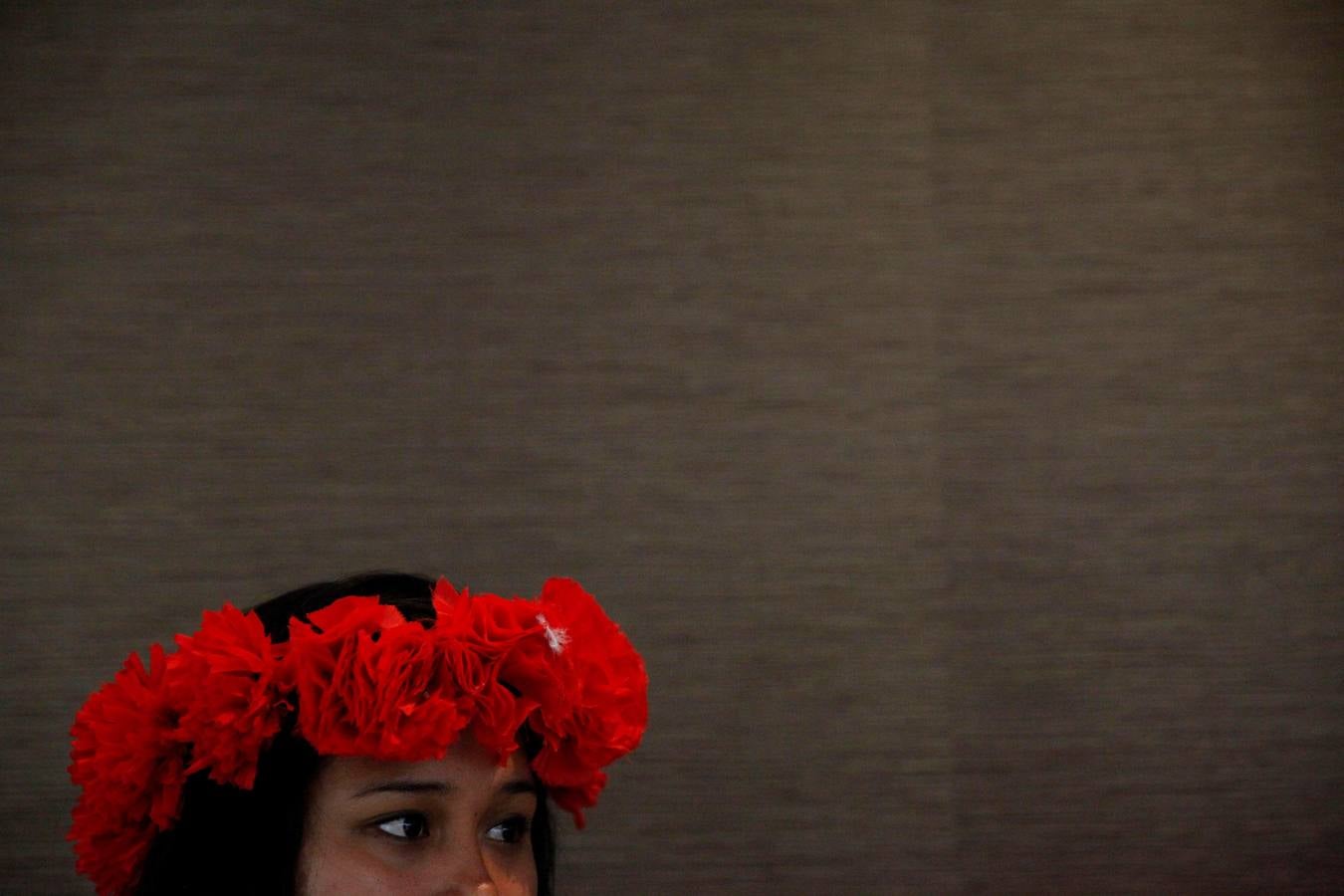 Indígenas Embera participan en el VII Congreso Territorial Mesoamericano, en Ciudad de Panamá (Panamá). Líderes indígenas colombianos dijeron estar intranquilos por la falta de recursos para la implementación del acuerdo de paz firmado entre el Gobierno y las FARC, un «retroceso» que puede llevar a que resurja o se recrudezca el conflicto.