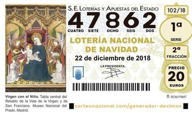 47862 es el primer quinto premio de la Lotería de Navidad 2018. 