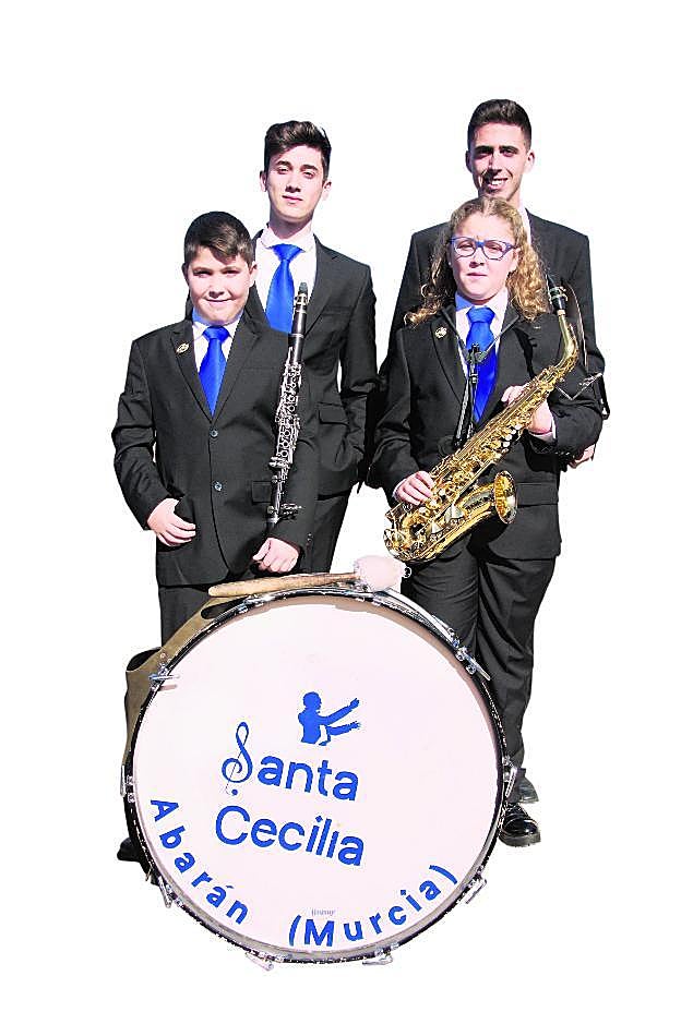 Los hijos de la familia Gómez Yepes, posando antes de un concierto. 