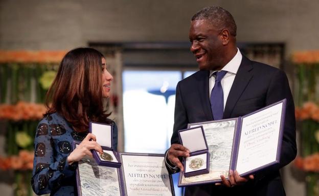 Nadia Murad y Denis Mukwege, ganadores del Premio Nobel de la Paz.