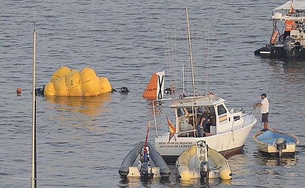 Trabajos de recuperación de la aeronave siniestrada. 